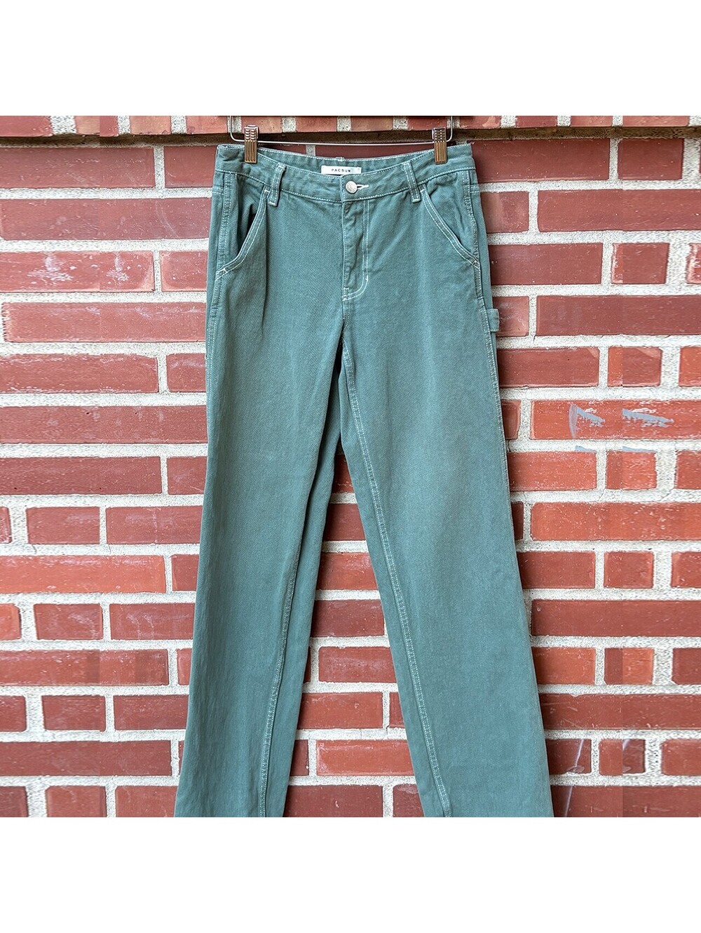 Pacsun Low Rise Carpenter Pants in Sage Green, Size 26